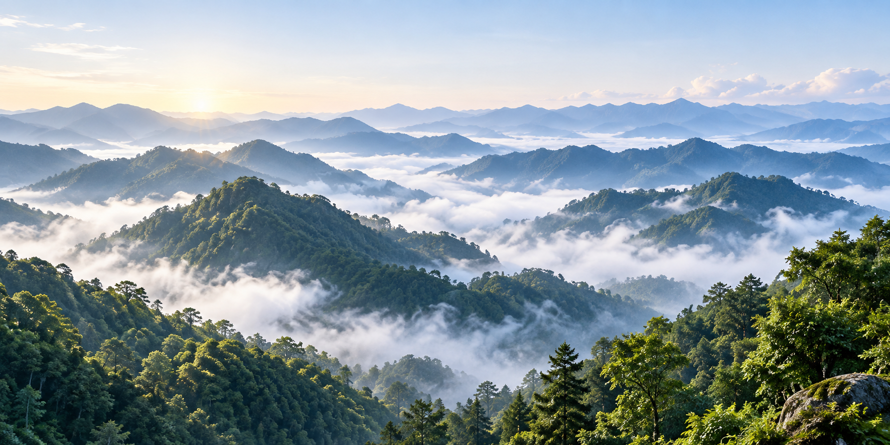 山巒景觀示意